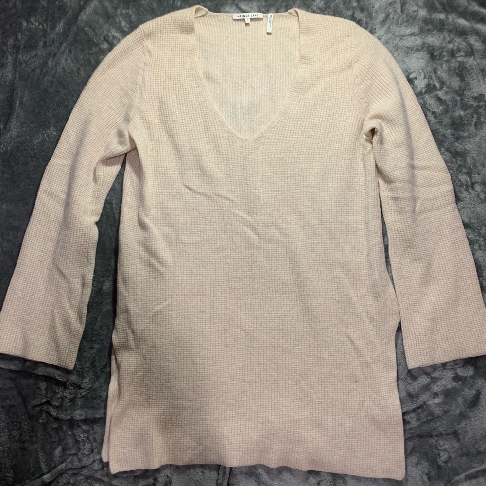 Helmut Lang long v-neck sweater